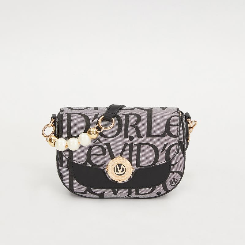 Levidor Siyah  Lisans Baskılı Çift Askılı Kadın Casual Çanta