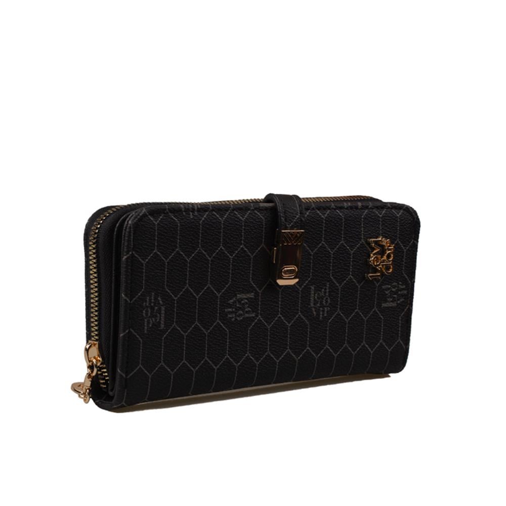 Levidor Siyah  Monogram Kadın Geniş Cüzdan