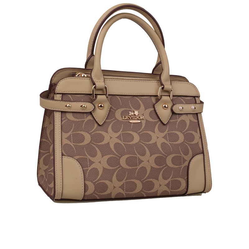 Levidor Taba  Kadın Deri Baskılı El Çantası