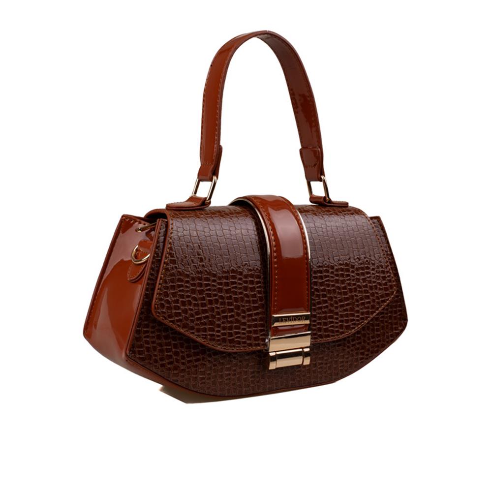 Levidor Taba  Rugan Crocodile Kadın Lüx El Çantası