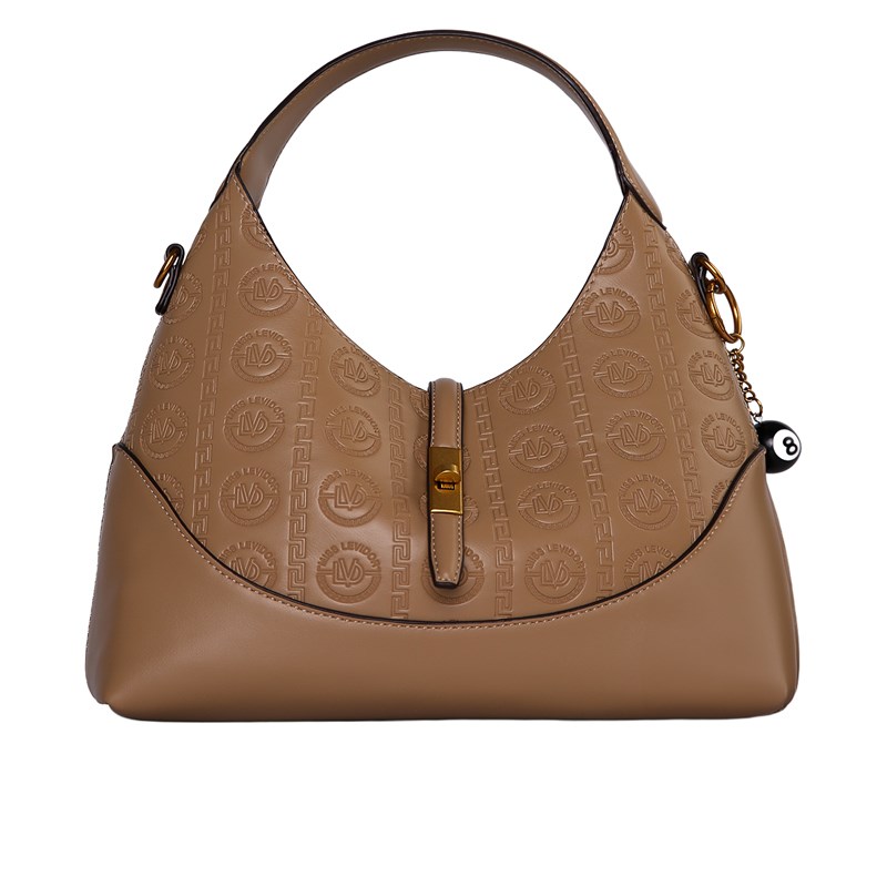 Levidor Vizon  Monogram Desenli Hobo Omuz Çantası
