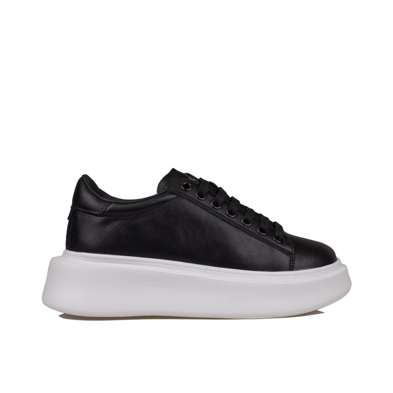 Lufian Siyah-Beyaz  Grace Kalın Taban Deri Sneaker