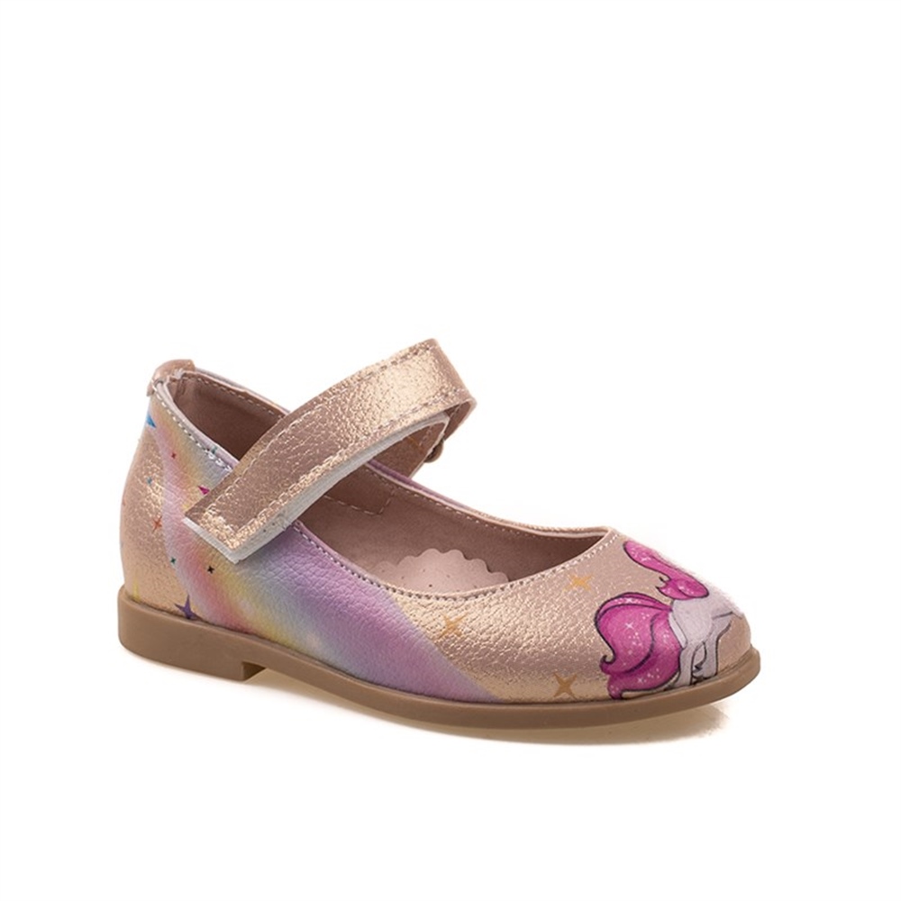 M2S Bakır Kız Bebe Baskılı Babet