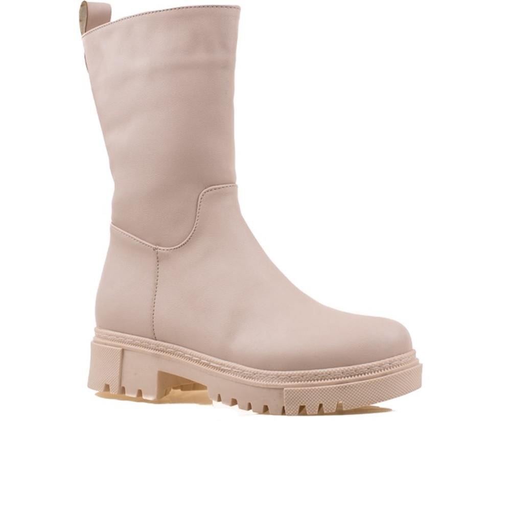 M2S Krem Kadın Pita Kalın Taban Postal