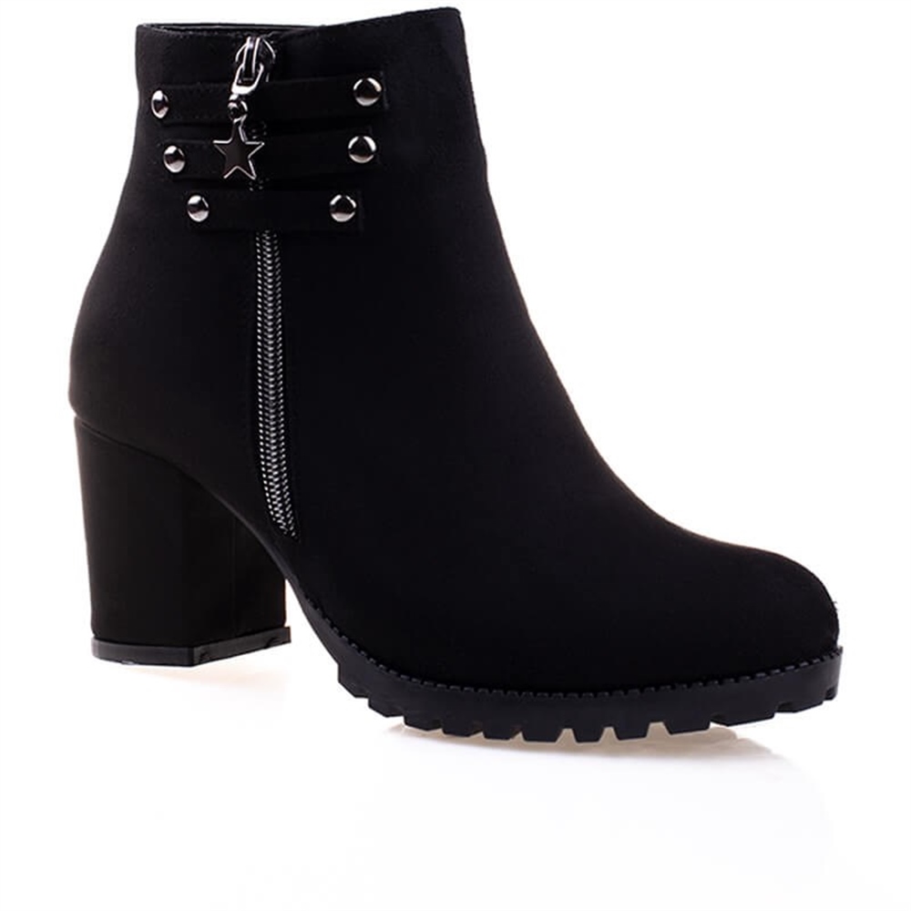 M2S Siyah Kadın Klasik Süet Bot
