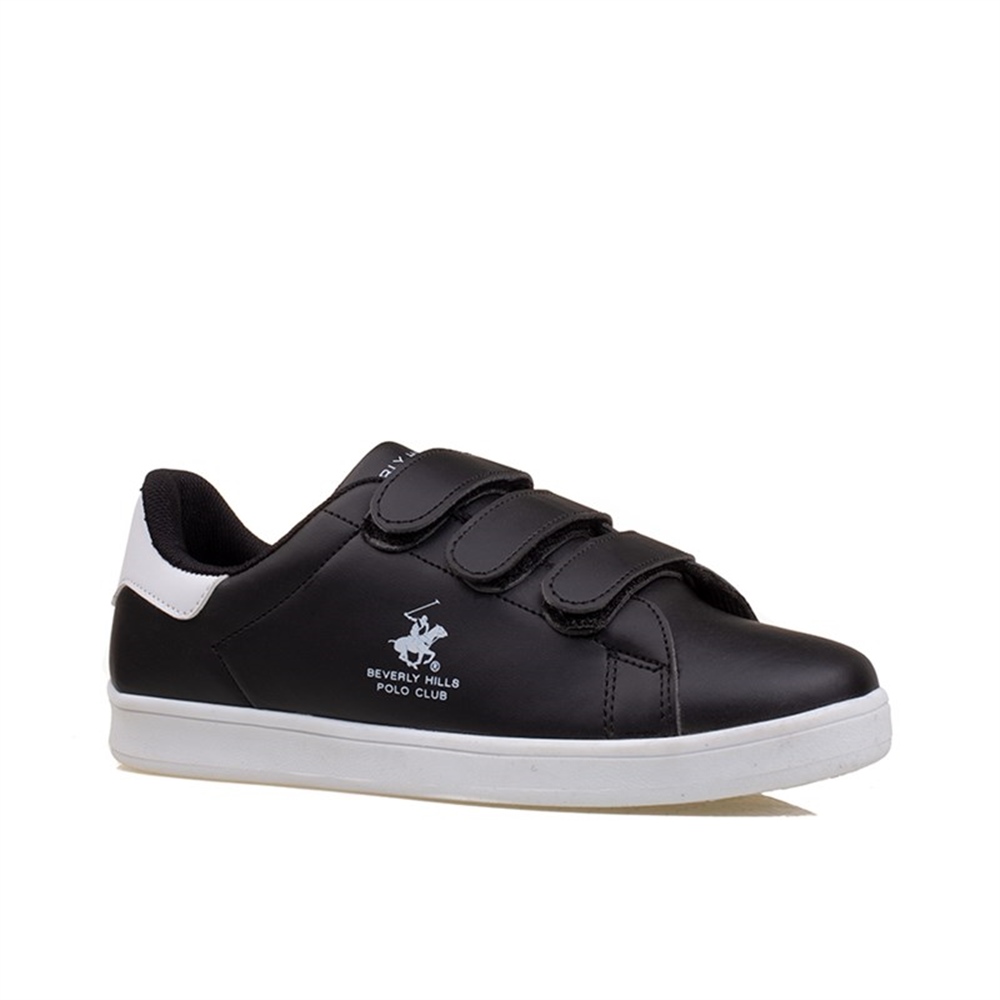 Polo Club Siyah-Beyaz Unisex Cırtlı Sneaker