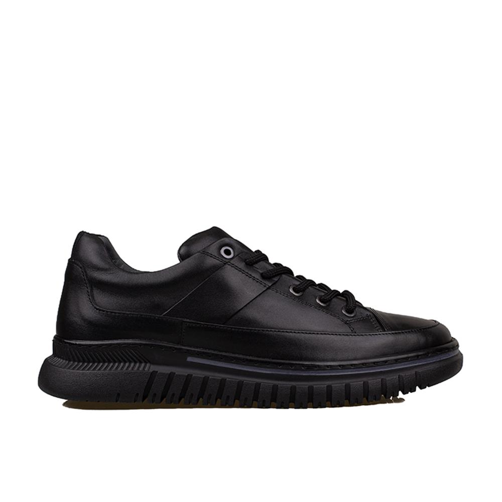 Slayka Siyah  Charisma Leather Erkek Bağcıklı Casual Ayakkabı
