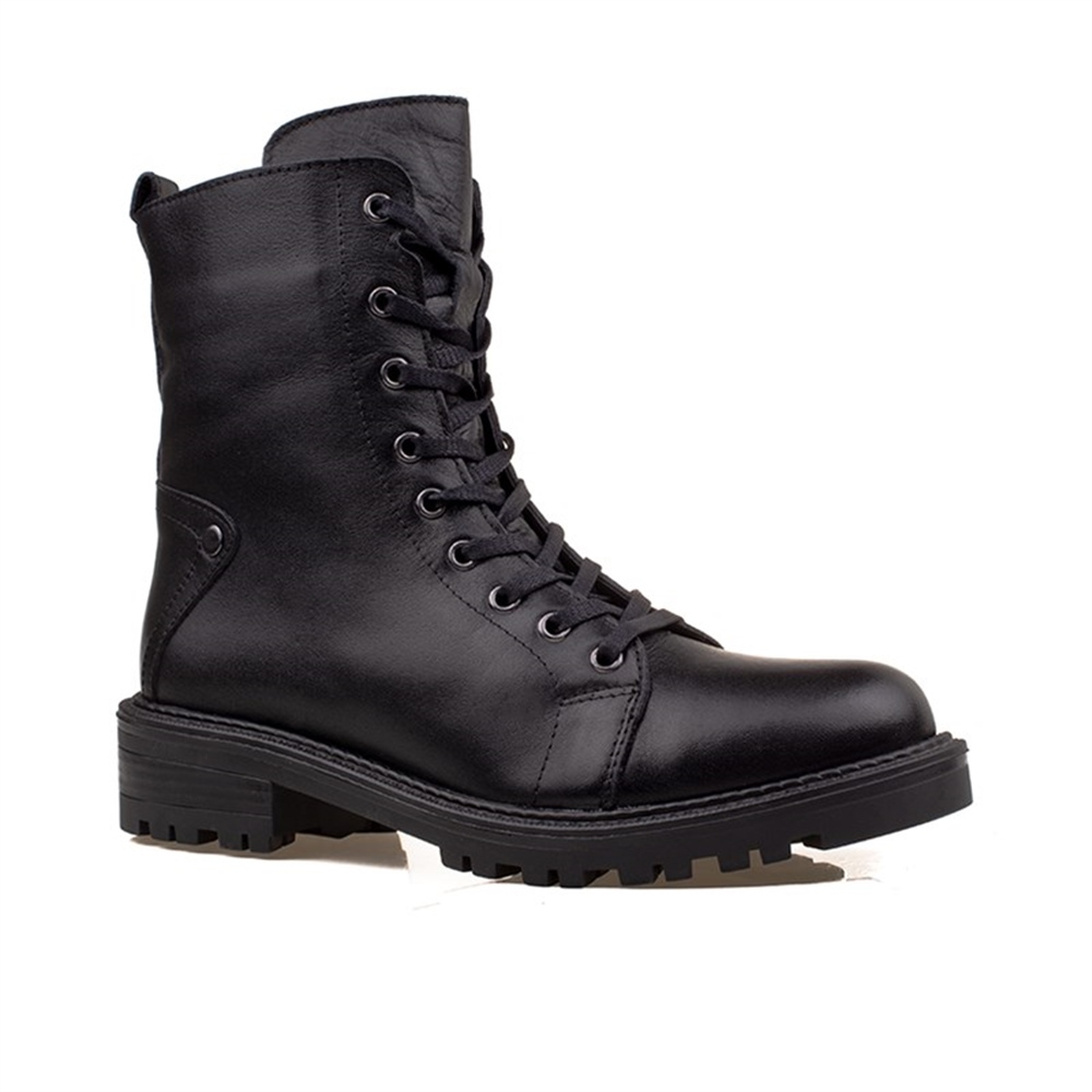 Slayka Siyah Loretta Kadın Siyah Hakiki Deri Postal