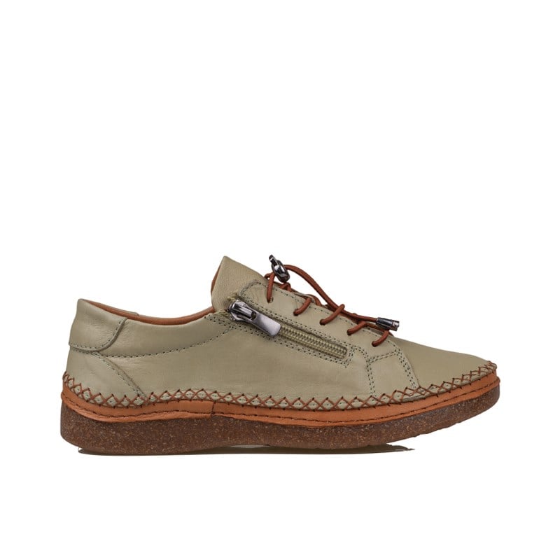 Slayka Yeşil  Heysa Hakiki Deri Kadın Casual Comfort Ayakkabı