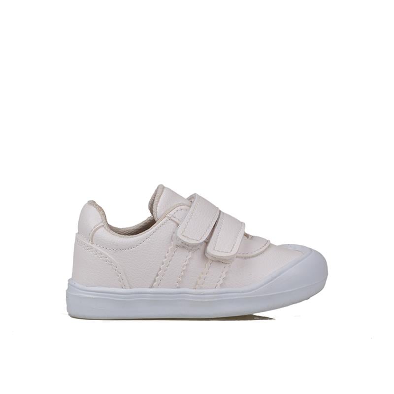 Trend Adımlar Beyaz  Cırt Cırtlı Kaymaz Taban Erkek İlk Adım Sneaker