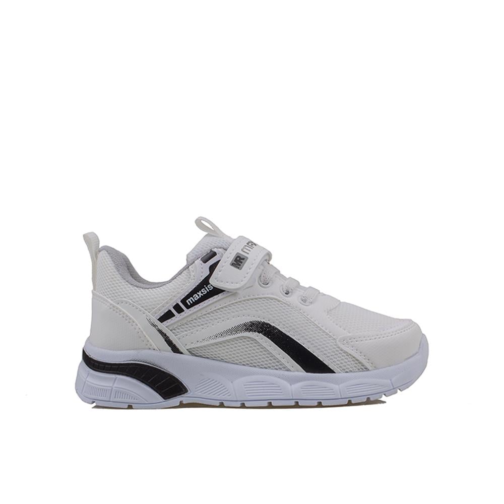 Trend Adımlar Beyaz  Cırt Cırtlı Unisex Çocuk Spor Ayakkabı