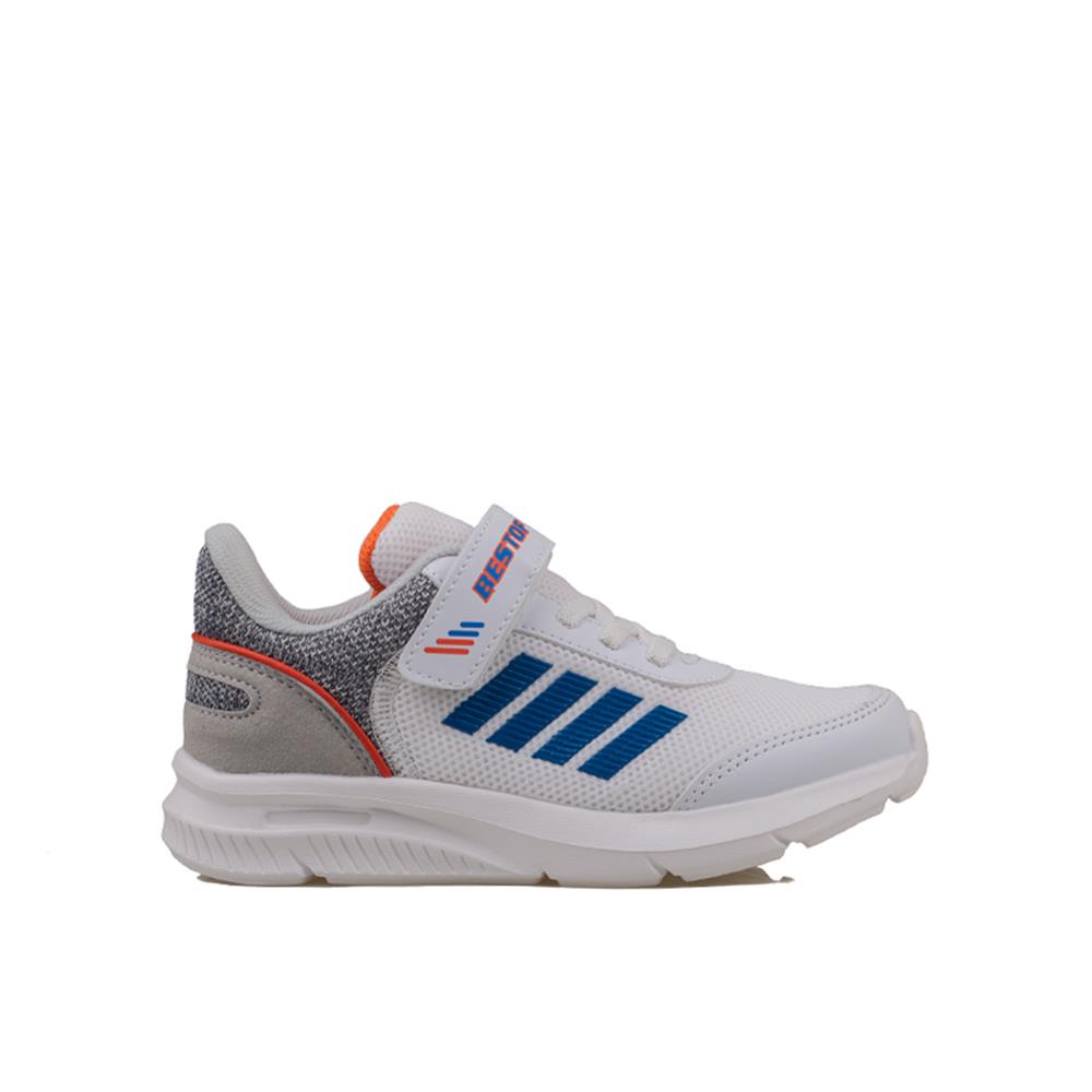 Trend Adımlar Beyaz  Memory Foam Tabanlı Erkek Çocuk Sneaker