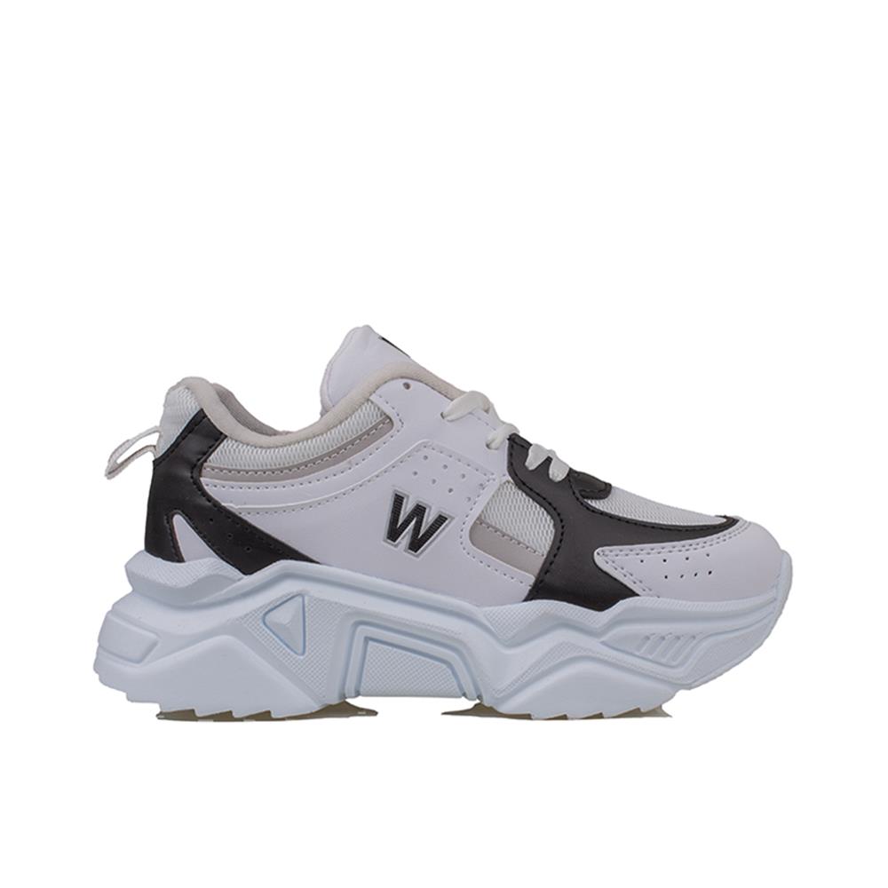 Trend Adımlar Beyaz-Siyah  Worting Two Kalın Taban Kadın Spor Ayakkabı