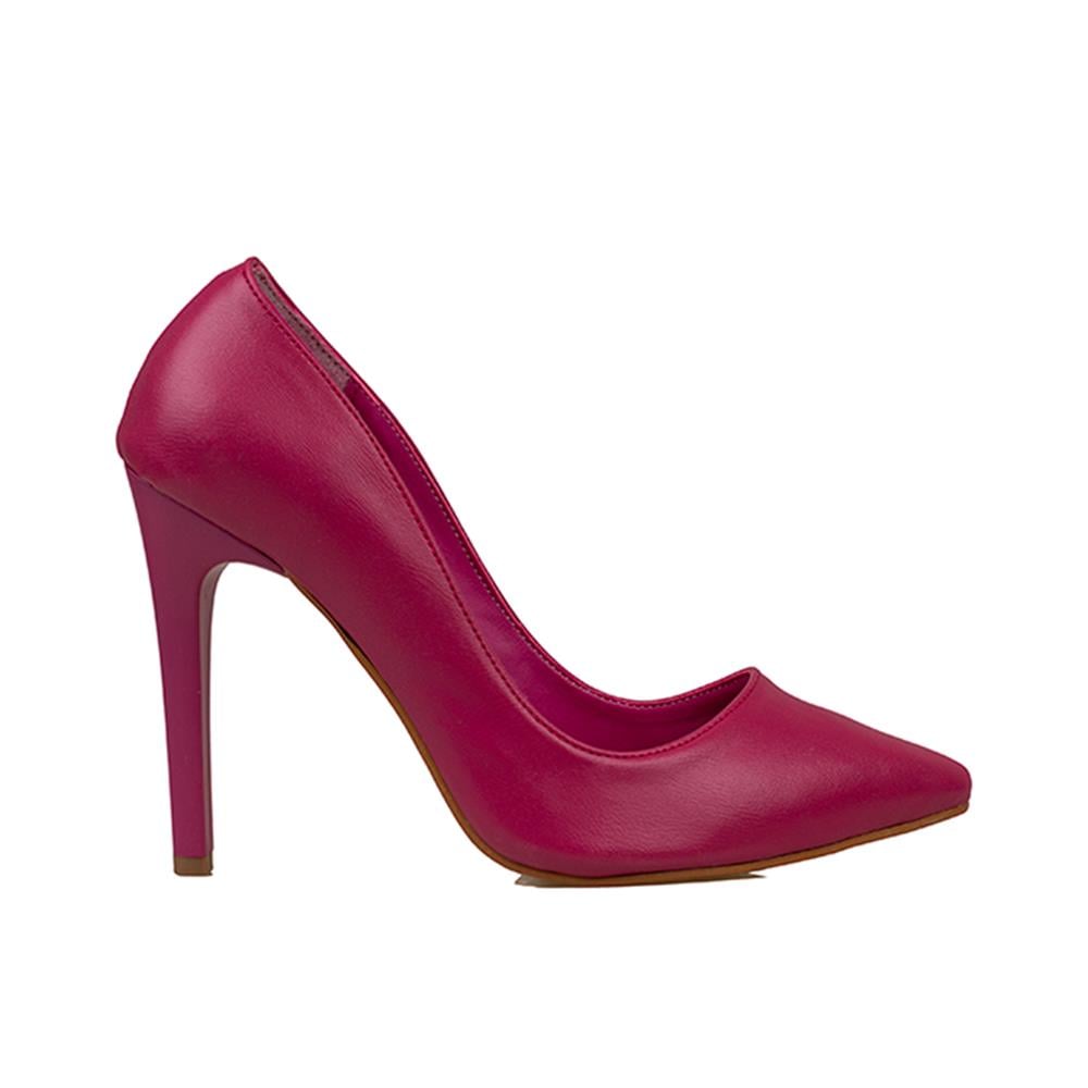 Trend Adımlar Fuşya  Kadın İnce Topuklu Sivri Burun Stiletto