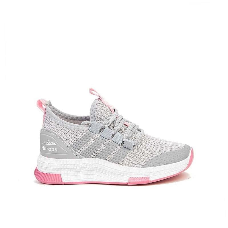 Trend Adımlar Gri  Unisex Patik Lastikli Çocuk Spor Ayakkab