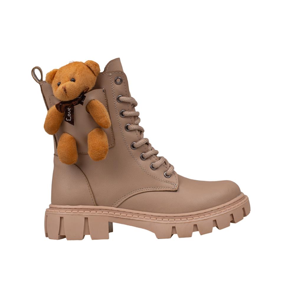 Trend Adımlar Krem  Cute Bear Kız Çocuk Postal Bot