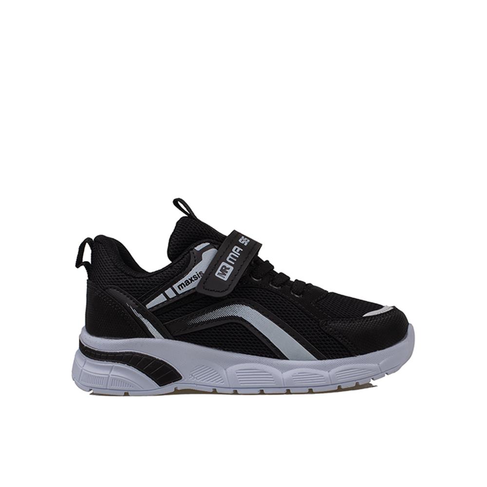 Trend Adımlar Siyah-Beyaz  Cırt Cırtlı Unisex Çocuk Spor Ayakkabı