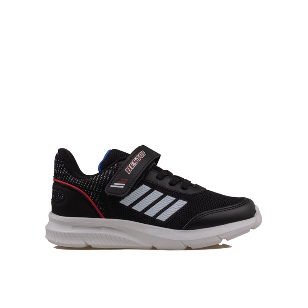 Trend Adımlar Siyah-Beyaz  Memory Foam Tabanlı Erkek Çocuk Sneaker