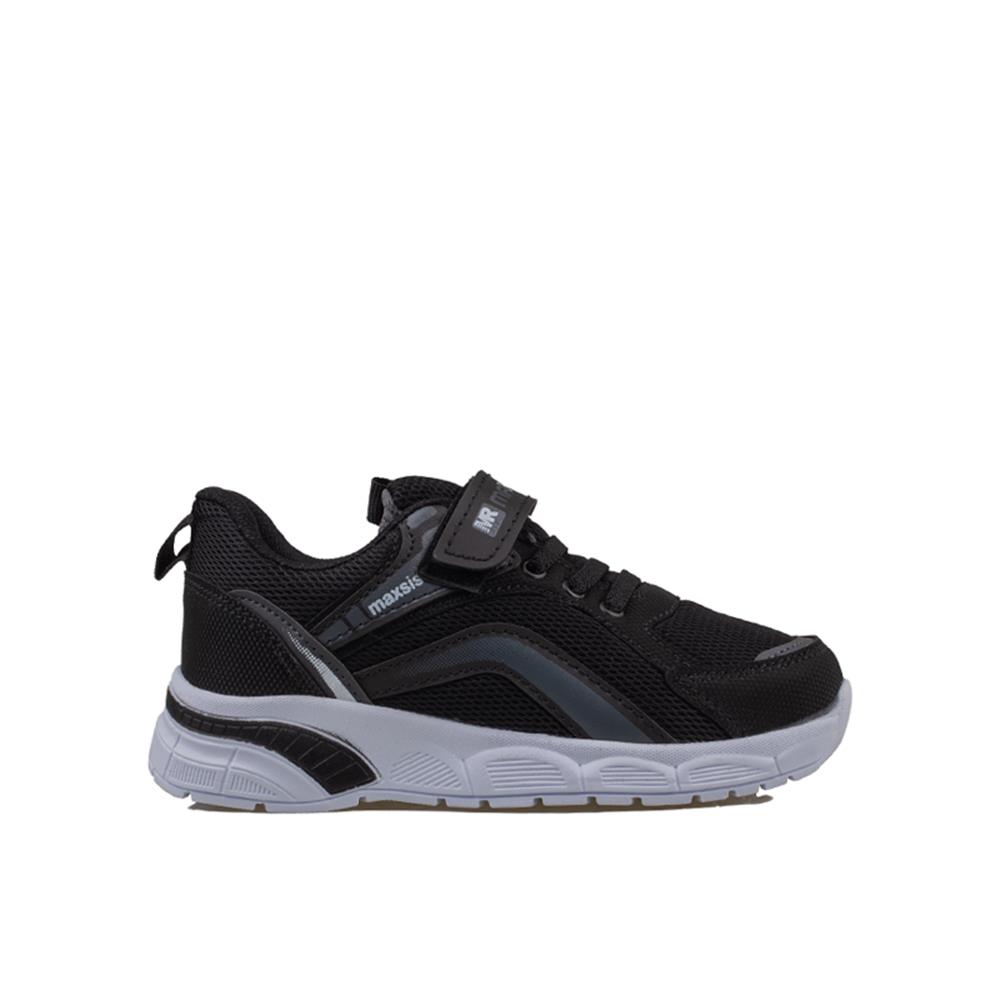 Trend Adımlar Siyah  Cırt Cırtlı Unisex Çocuk Spor Ayakkabı