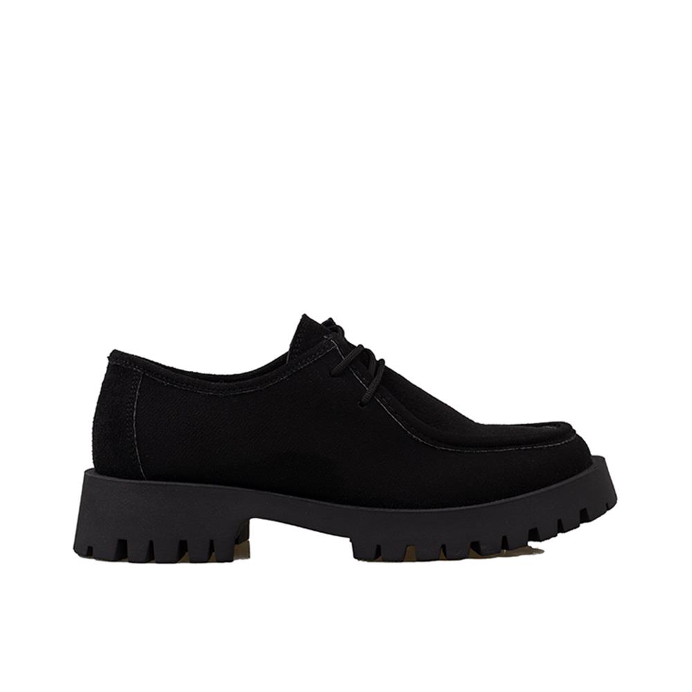 Trend Adımlar Siyah  Elegans Suede Kadın Oxford Ayakkabı