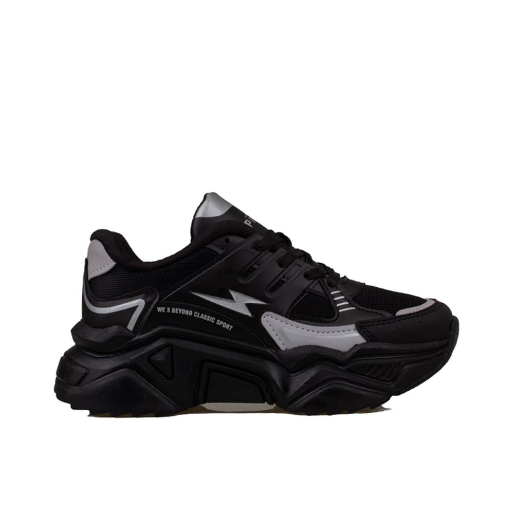 Trend Adımlar Siyah  Enerjik Kalın Taban Kadın Sneaker