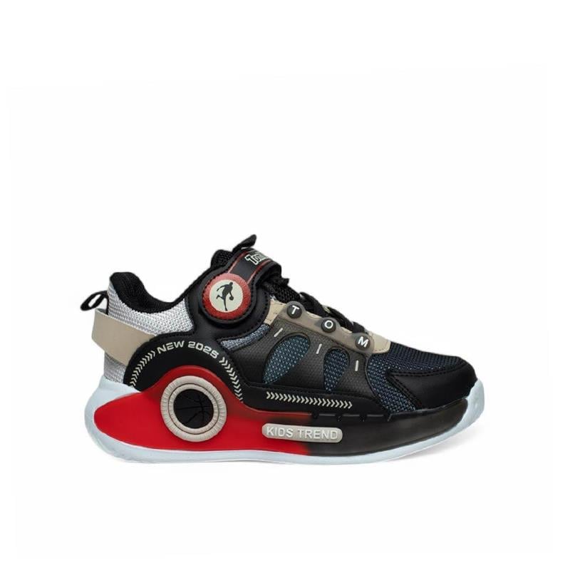Trend Adımlar Siyah  Erkek Çocuk Ultra Hafif Yarım Boğaz Sneaker