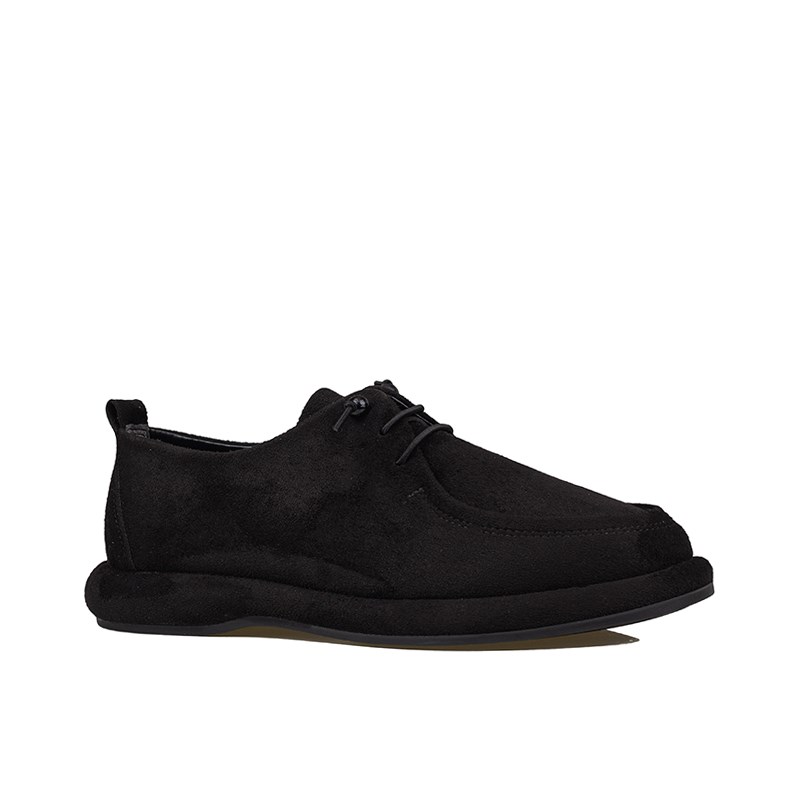Trend Adımlar Siyah  Kadın Lastik Bağcıklı Loafer Günlük Ayakkabı