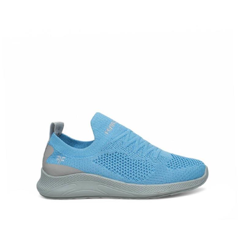 Trend Adımlar Turkuaz  Bağcıksız Unisex Çocuk Sneaker