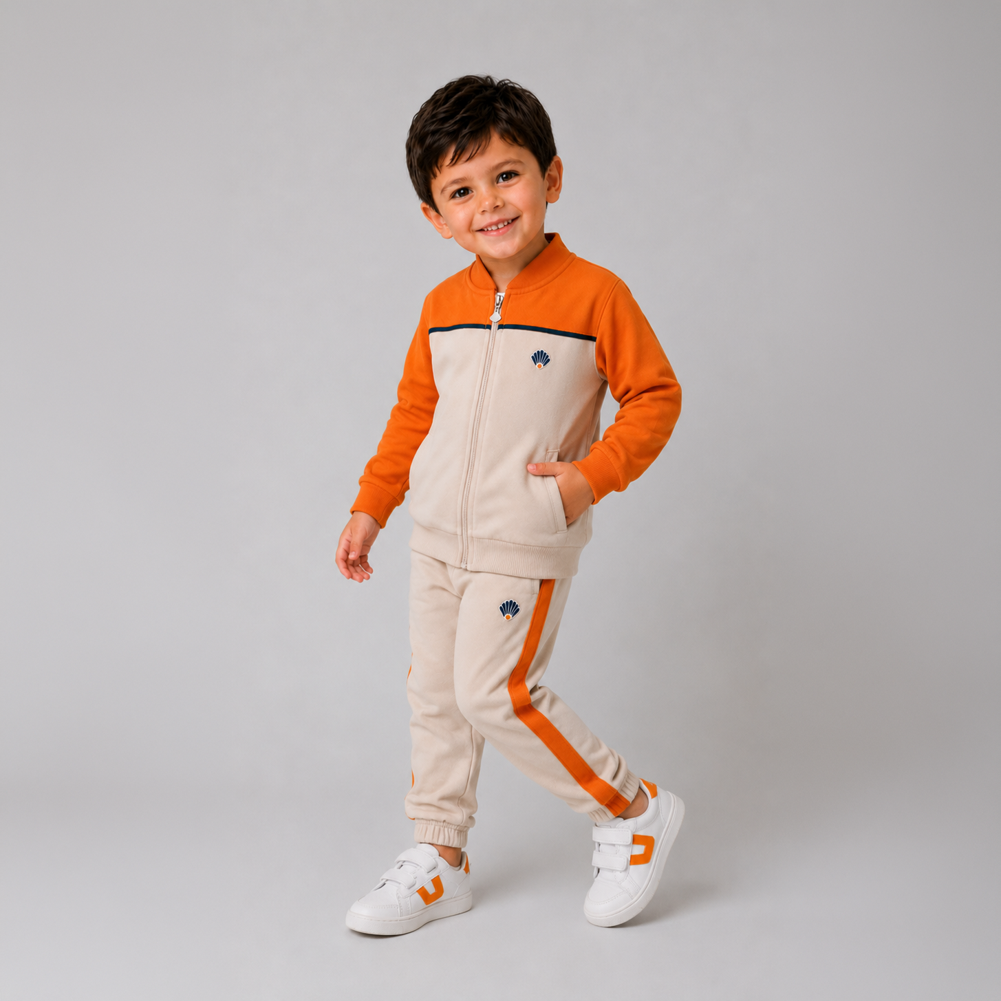 Ana-İlk Eşofman Üst/Krem Trncu/ Kapşonsuz