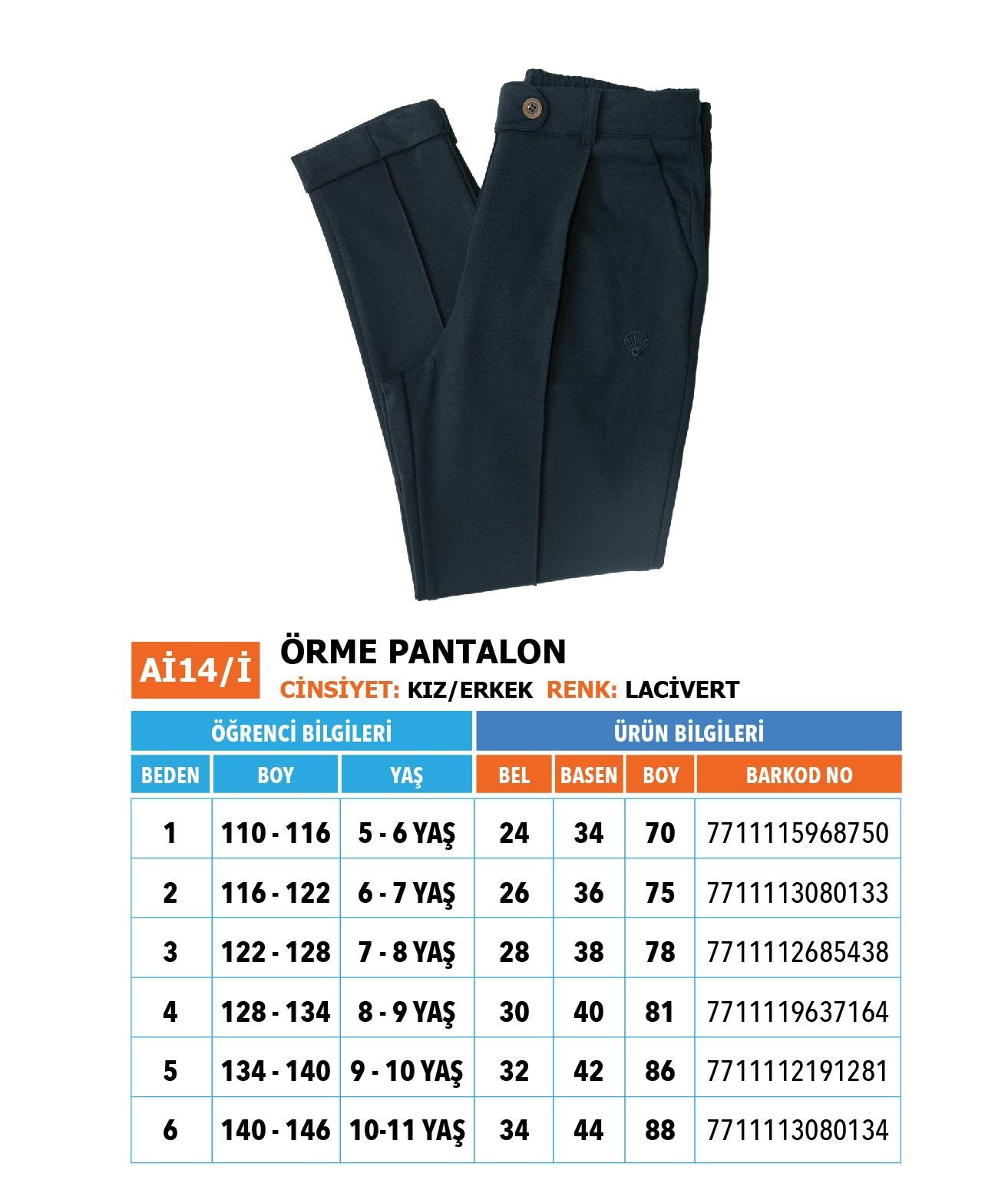 Ana-İlk Örme Pantolon/ Lacivert 