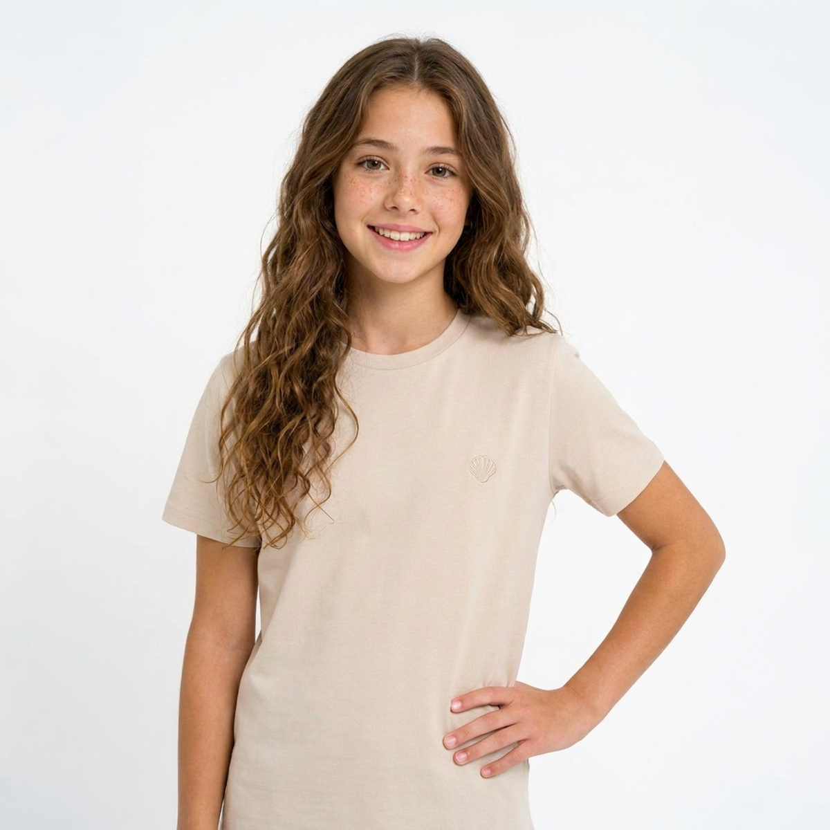 OO/Lise Basic (Düz) Tişört Kısakol/ Krem