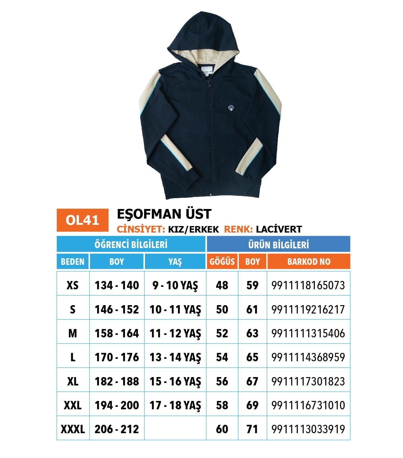 OO/Lise Eşofman Üst/ Lacivert Krem