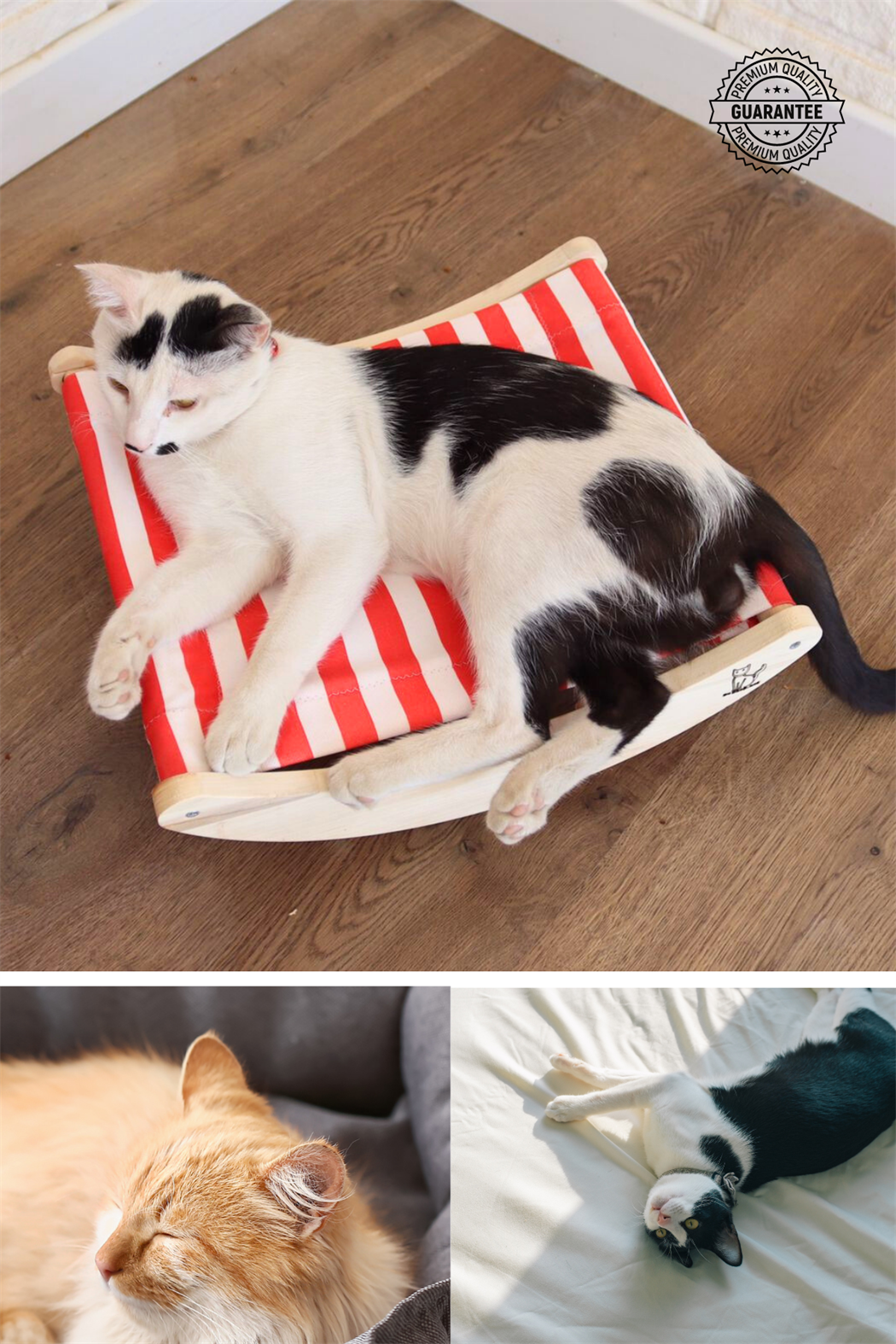  Kedi Köpek Yatak ve Hamak  Çok amaçlı  BuShop Yüksek Kaliteli Kumaş Doğal Ahşap  Modern Kırmızı