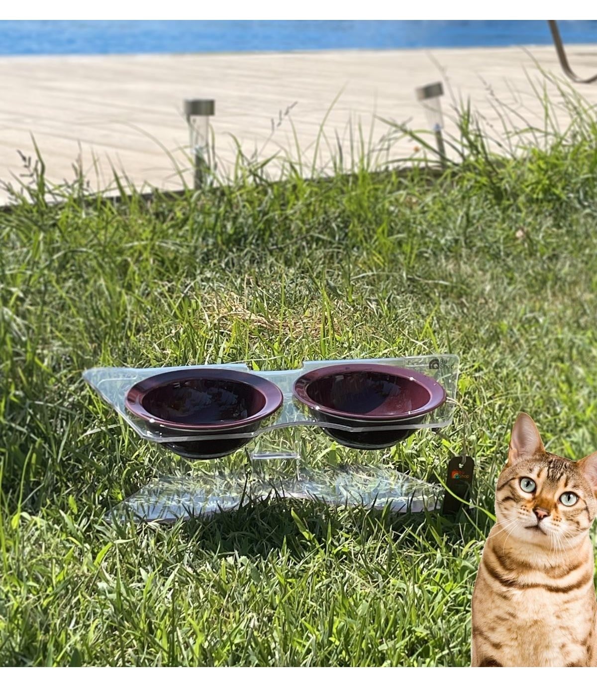 Kedi ve Köpek Dekorotif Mama ve Su Kabı  Bordo Seramik Kase BuShop Modern   Akirilik  Casper X Serisi