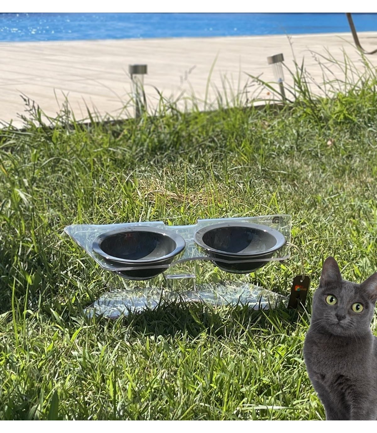  Kedi ve Köpek Dekorotif Mama ve Su Kabı  Gri Seramik Kase BuShop Modern  Akirilik Casper X Serisi