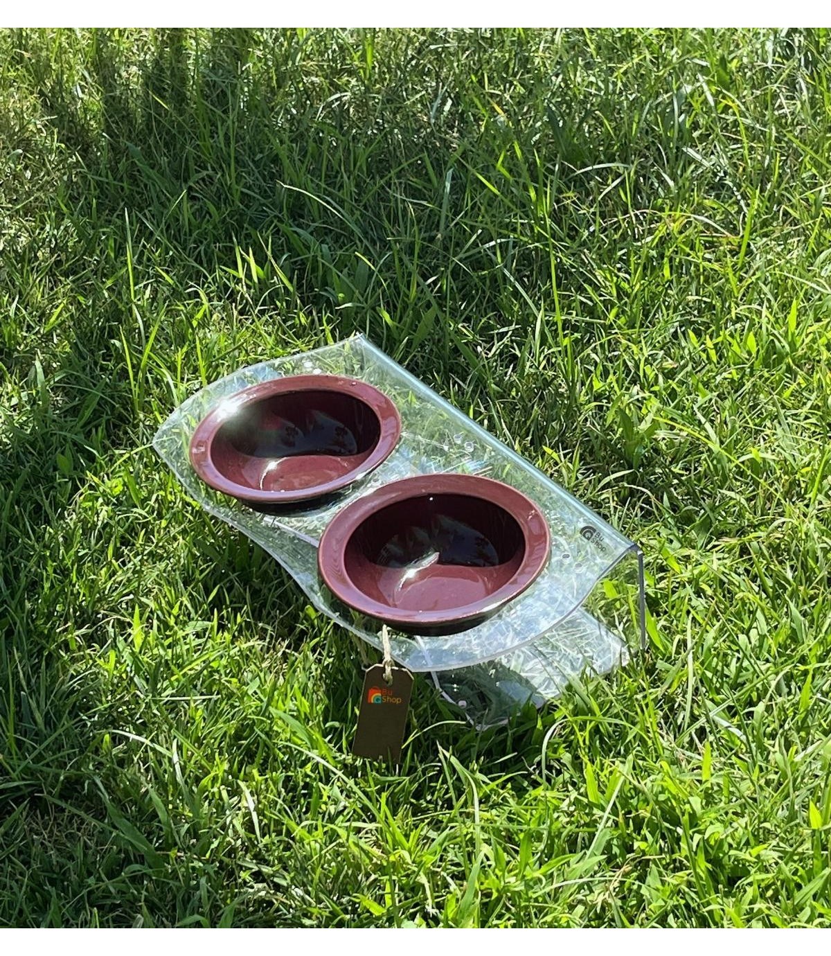 Köpek Kedi Mama Ve Su Kabı-Seramik İki Adet Kase Hediyeli-Yeni Nesil-Pleksiglas-Şeffaf-BuShop Ghost
