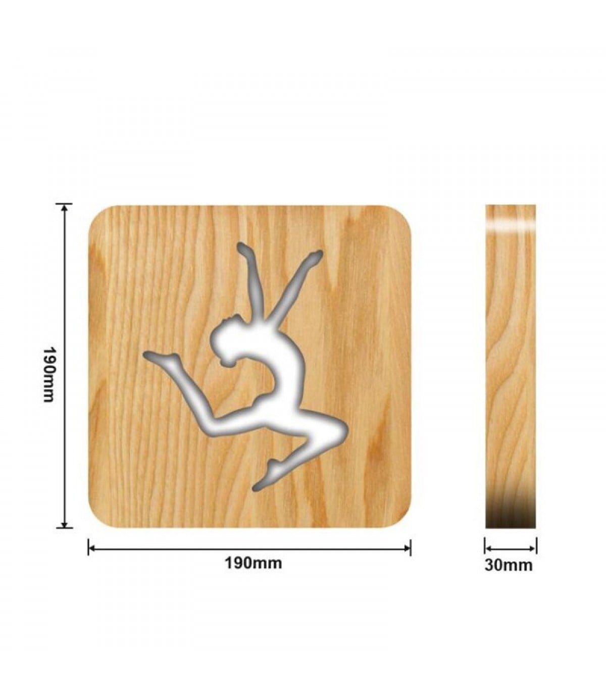 Ahşap 3d yaratıcı led gece lambası, doğal, yenilikçi ofis, ve oda dekoru, bale, spor,hobi