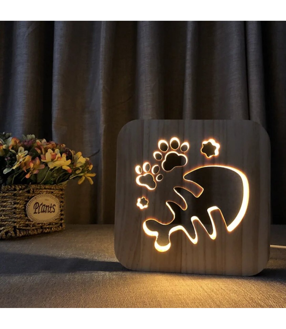 Ahşap 3d yaratıcı led gece lambası, doğal, yenilikçi ofis, ve oda dekoru, Balık kılçık dekoru