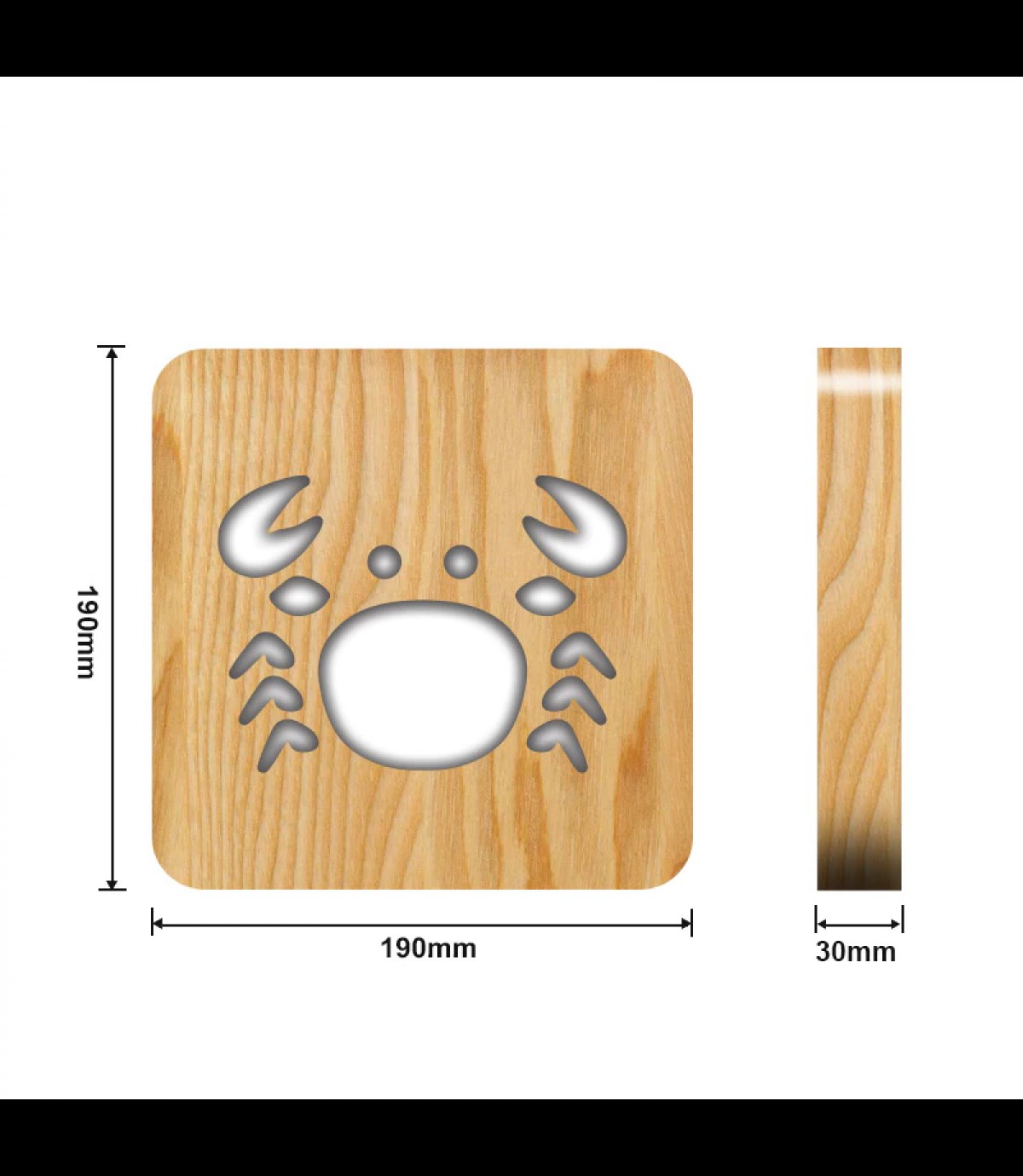 Ahşap 3d yaratıcı led gece lambası, doğal, yenilikçi ofis, ve oda dekoru, Sevimli yengeç dekorlu