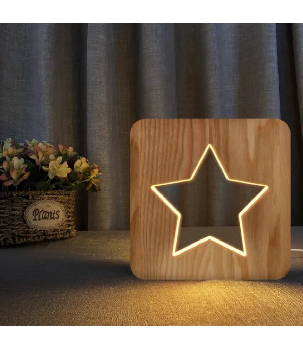 Ahşap 3d yaratıcı led gece lambası, doğal, yenilikçi ofis, ve oda dekoru, muhteşem yıldız temalı