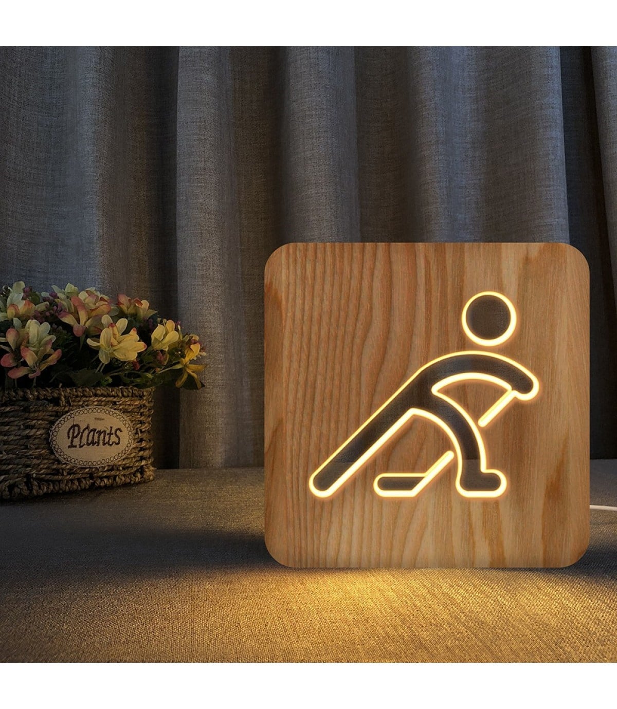 Ahşap 3d yaratıcı led gece lambası, doğal, yenilikçi ofis, ve oda dekoru, çam ağacı, doğa , doğal