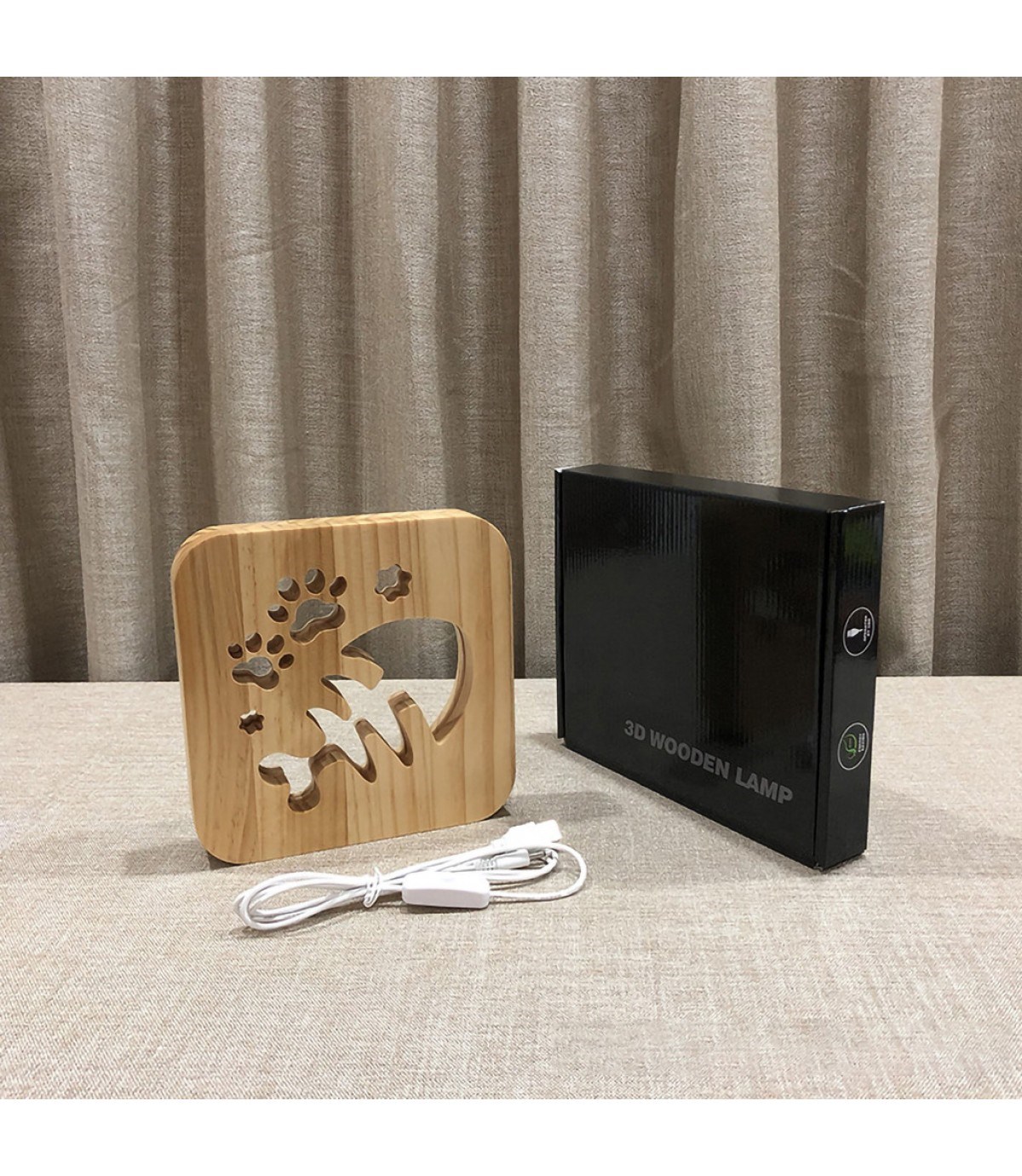 Ahşap 3d yaratıcı led gece lambası, doğal, yenilikçi ofis, ve oda dekoru, Balık kılçık dekoru