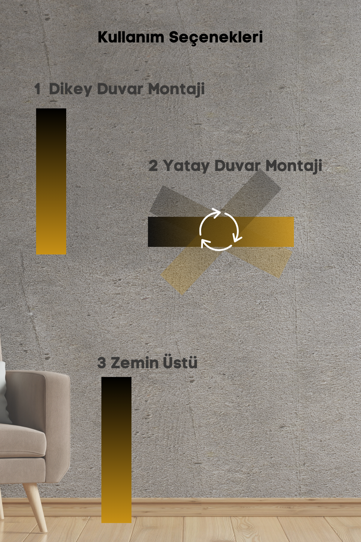 Ahşap aplik lamba 100cm Natural Dekoratif ışık yansıtma Çok Amaçlı Zemin veya Duvar için Gdansk Serisi