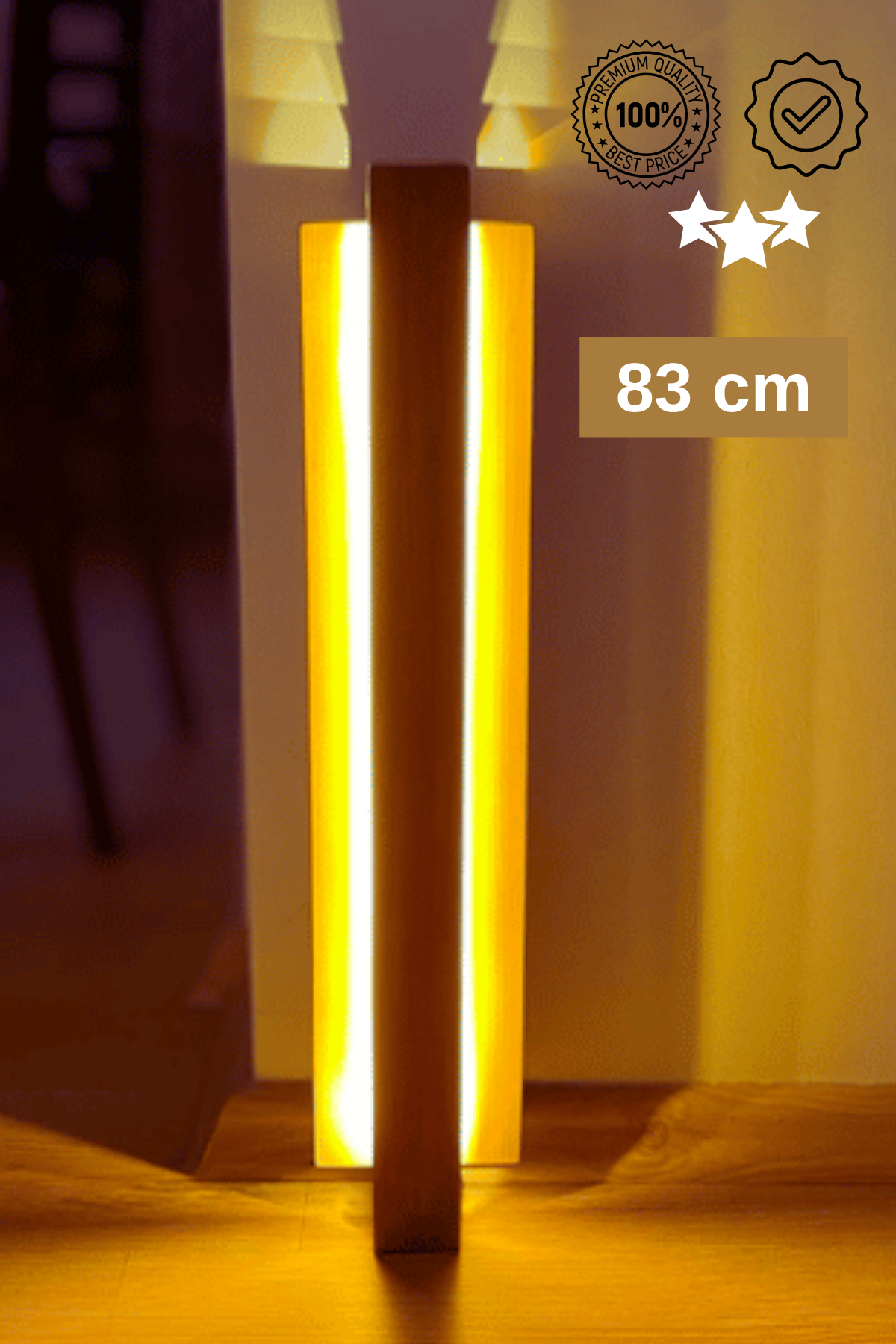 Ahşap aplik lamba 83cm Natural Dekoratif ışık yansıtma Çok Amaçlı Zemin veya Duvar için Gdansk Serisi