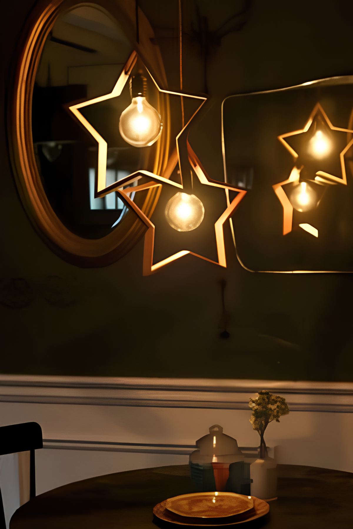 Ahşap Avize Dekoratif Ahşap Rustik Bohem Dekor Ahşap Işık Aydınlatma Modern Star Trend Serisi