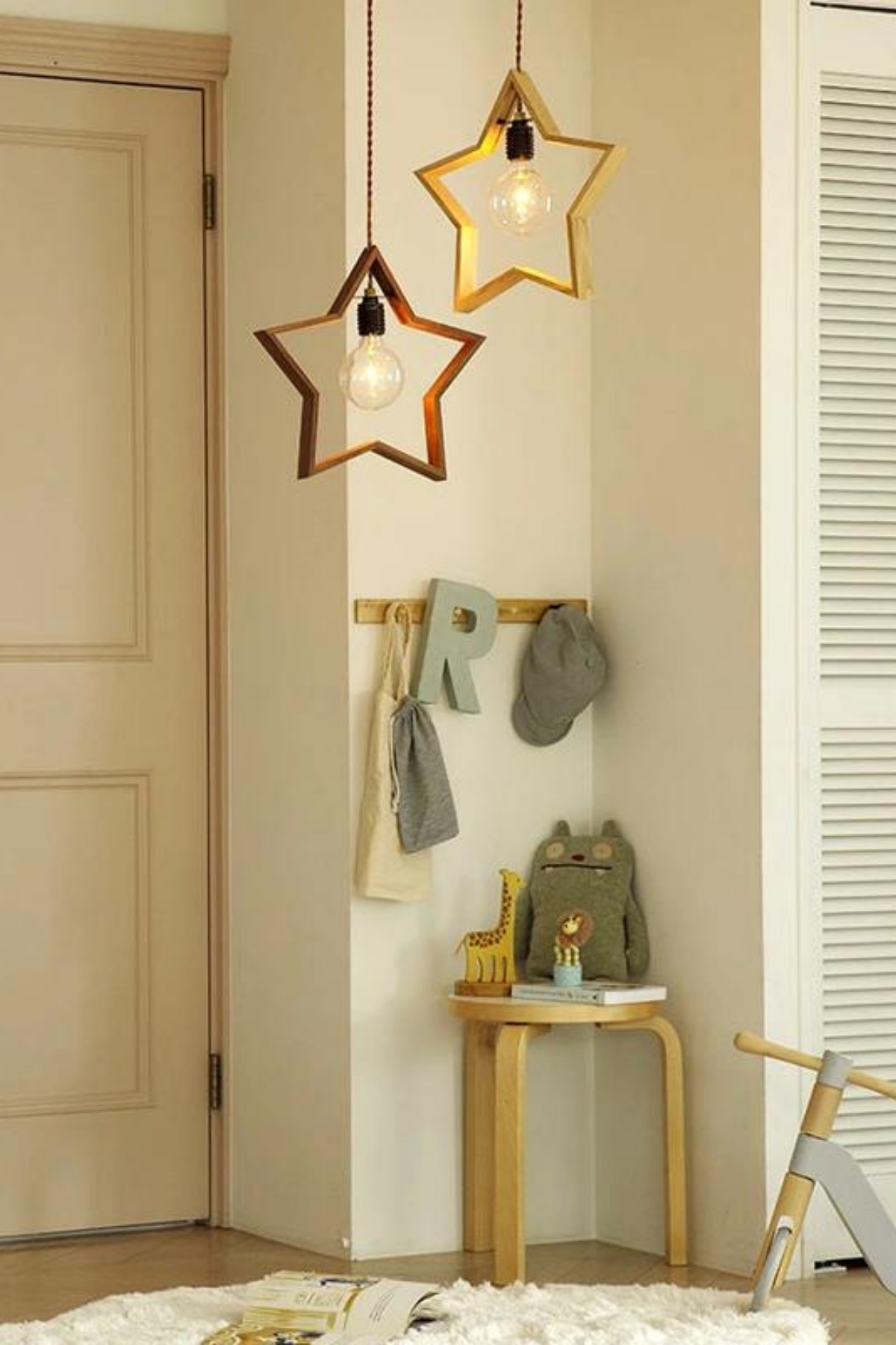 Ahşap Avize Dekoratif Ahşap Rustik Bohem Dekor Ahşap Işık Aydınlatma Modern Star Trend Serisi