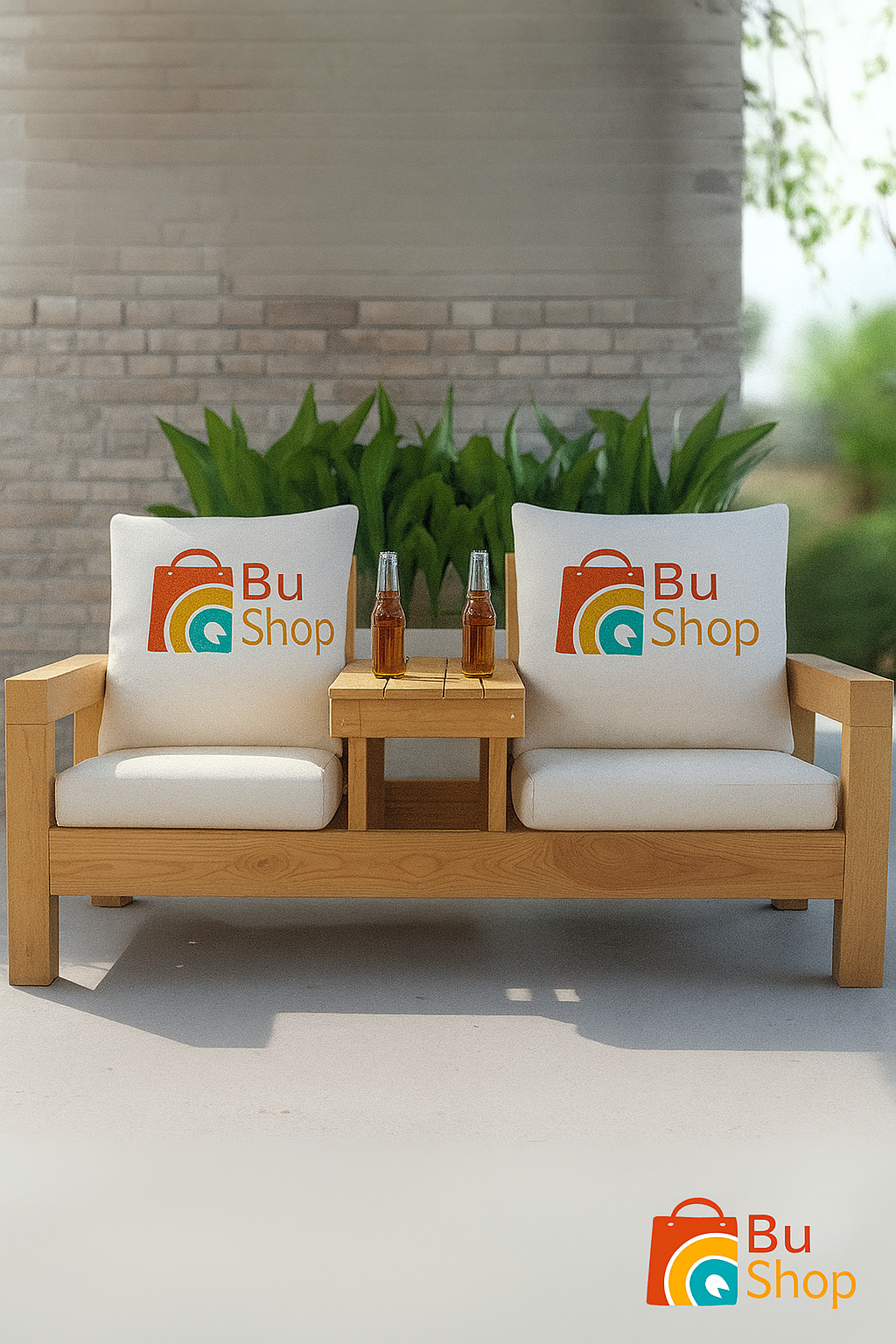 Ahşap Bahçe Mobilyası Ahşap Balkon Mobilyası Auralia İkili Koltuk