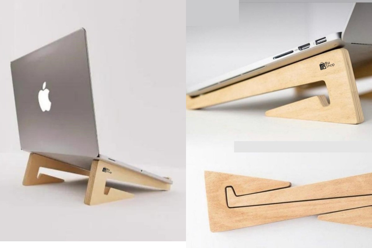 Ahşap Doğal Bilgisayar Laptop Tutucu Aparatı Yükseltici Soğutucu Standı BuShop Çok Amaçlı 