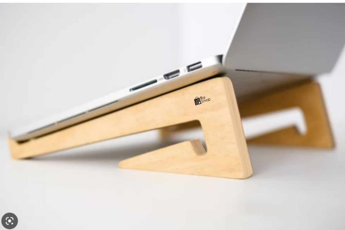 Ahşap Doğal Bilgisayar Laptop Tutucu Aparatı Yükseltici Soğutucu Standı BuShop Çok Amaçlı 