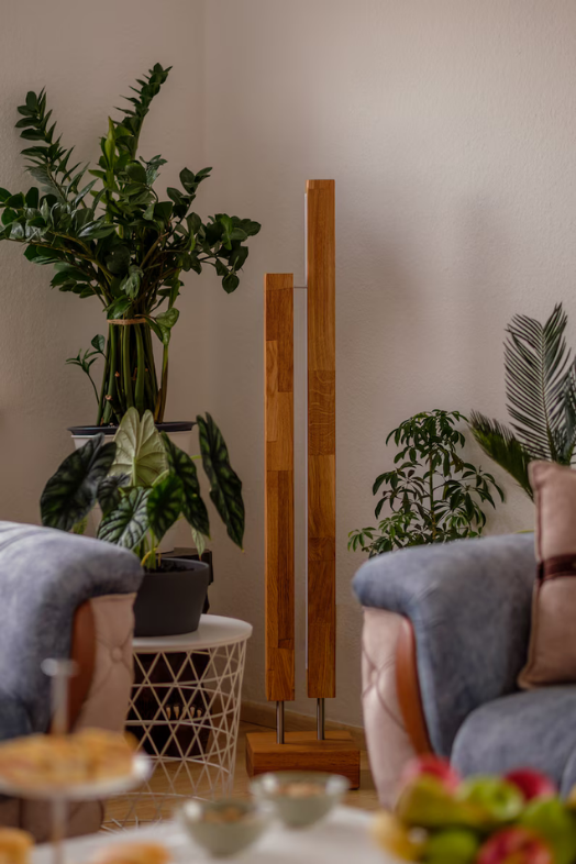 Ahşap lambader ağaç lambader  dekoratif lamba bohem tasarım lambader salon oturma odası kafe  iç aydınlatma